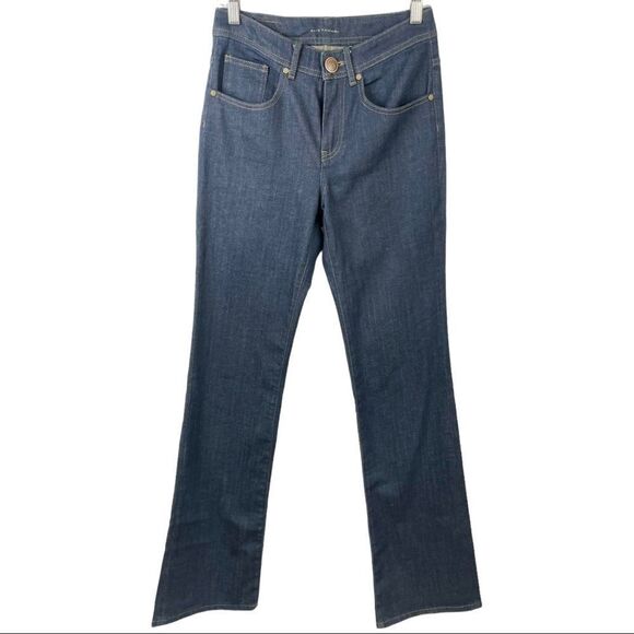 Elie Tahari Jade High Rise Retro Slim Boot Cut Jeans in Dark Wash Size 2 - Picture 2 of 7